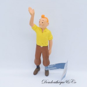 Tintin Figurine Greeting Tintin in America Yellow 9 cm