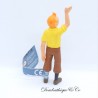 Tintin Figurine Greeting Tintin in America Yellow 9 cm