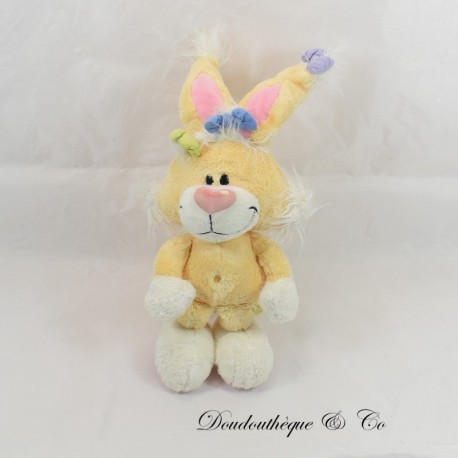 Plüschkaninchen Mimihopps DIDDL gelb mehrfarbig Knoten 35 cm