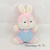 Plush bunny TEDDY BEAR pink white vintage tongue pulled 23 cm