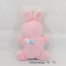 Plush bunny TEDDY BEAR pink white vintage tongue pulled 23 cm
