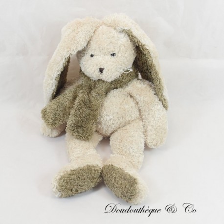 Plüsch Marie Hase DIMPEL beige Schal braun lange Haare 30 cm