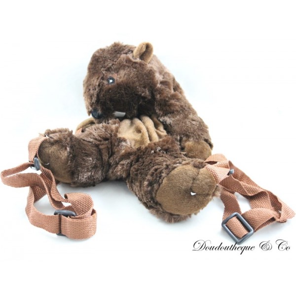 Mochila peluche marmota SANDY marron 32 cm Peluche SOS