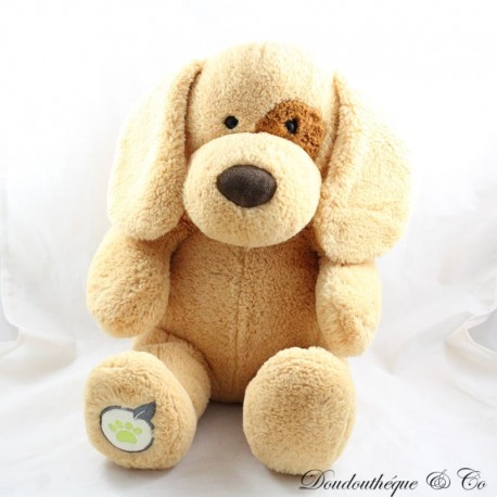 Plüschhund GIPSY Les Z'amis nature Cora Hund beige Kokarde 46 cm Plüschhund GIPSY Les Z'amis nature Cora Hund beige Kokarde 46 cm