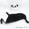Doudou plat panda NATURE PLANET Oeko blanc noir