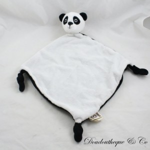 Peluche plano panda NATURE PLANET Oeko blanco negro