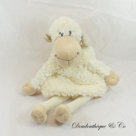 Suave piel de oveja ETAM Bolsa de agua caliente con bandeja de pijama crema blanca 53 cm