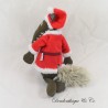 Ausgestopfter Wolf AUZOU Wolf verkleidet als roter Weihnachtsmann 27 cm