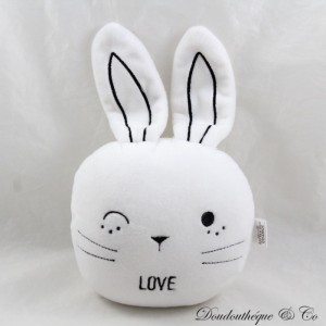 Peluche Coniglietto Musicale LITTLE BIG CHANGE nero bianco Love Bunny Head 23 cm