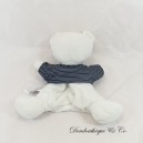 Doudou marionnette ours  SIMBA TOYS blanc et bleu 28 cm