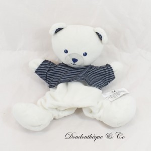 Doudou marionnette ours  SIMBA TOYS blanc et bleu 28 cm