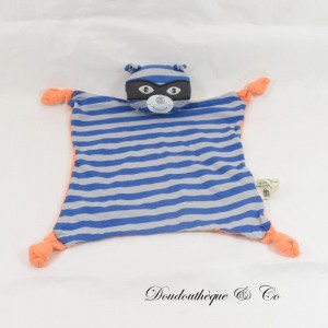 Flaches Kuscheltier Katze ORGANIC FARM BUDDIES Bio ökologisch verantwortlich blau orange Glocke 26 cm