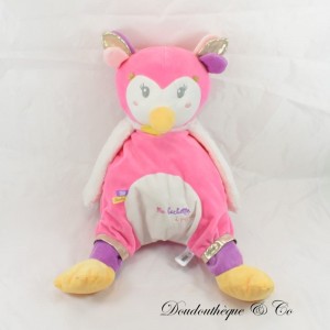 Plush the owl Lou BABY NAT' My pink pyjama hiding place Pyjama Organizer 45 cm