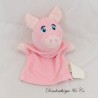 Pig puppet cuddly toy BABOU pink rectangle 21 cm