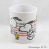 Mug Snoopy PEANUTS Worldwide Snoopy Woodstock blanc 8 cm