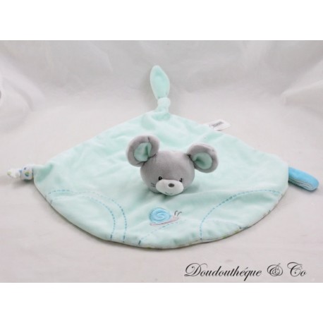 Flache Kuscheltiermaus GIPSY rund grau grün bestickt Schnecke 36 cm Flache Kuscheltiermaus GIPSY rund grau grün bestickt Schnecke 36 cm