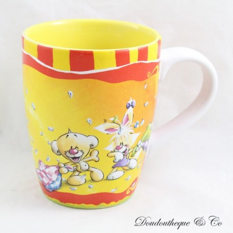 Gros mug ours Pimboli GORETZ ours et lapin Mimihopps les amis de Diddl tasse 12 cm