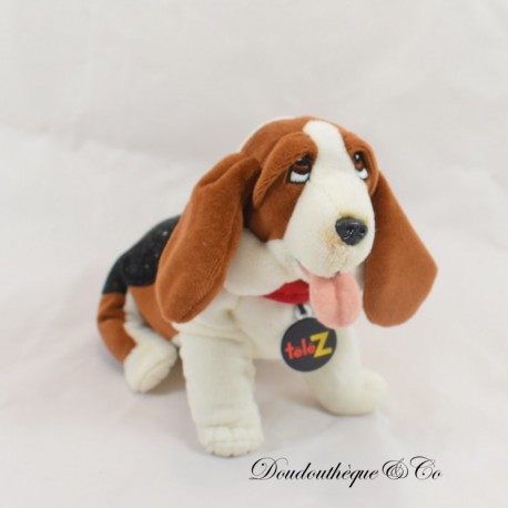 Peluche Chien Basset Jemini mascotte Télé Z vintage 20 cm