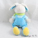 Plush rabbit NICOTOY overalls carrot blue