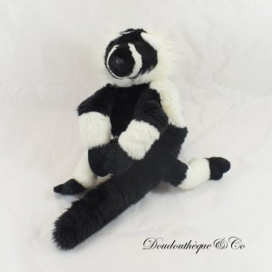 Peluche lémurien RAVENSDEN marionnette noir blanc 18 cm