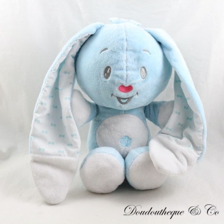 Plüschkaninchen AUCHAN blau-weiße Schleifen Plüschkaninchen AUCHAN blau-weiße Schleifen