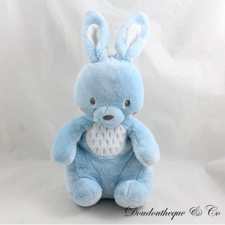 Peluche lapin TEX BABY bleu blanc