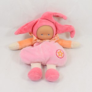Blanket elf COROLLA doll pink collar star pattern 23 cm