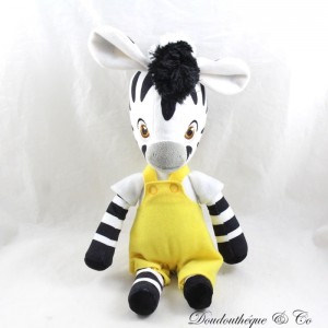 Zebra plush Zou DUJARDIN animated series overalls yellow 35 cm