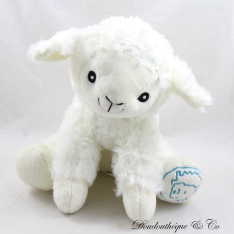 copy of Plush Sheep THE LITTLE PRINCE White Blue Cottonblue Seated