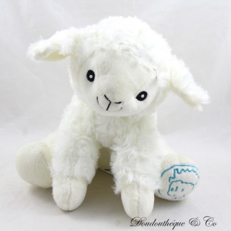 Sheep plush LE PETIT PRINCE white Cotton Blue seated 21 cm