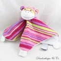 Flat cuddly toy cow giraffe ORCHESTRA Premaman pink stripes wool 22 cm NEW