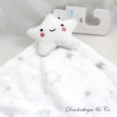 Star Flat Cuddly Blanket PRIMARK Baby White Cloud Grey Baby Comforter 28 cm