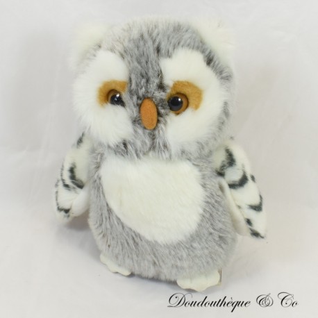 Peluche hibou PLUSH & COMPANY chouette beige blanc 18 cm Peluche hibou PLUSH & COMPANY chouette beige blanc 18 cm