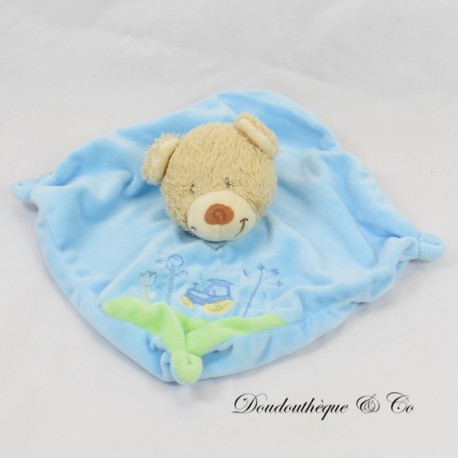 Peluche piatto TEX Bear Carrefour trattore blu 21 cm