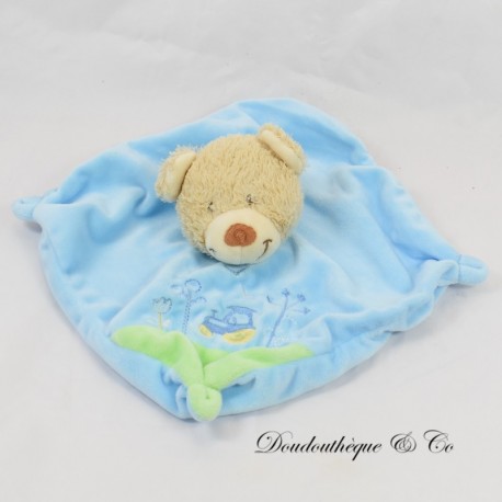 Peluche plano TEX Bear Carrefour tractor azul 21 cm