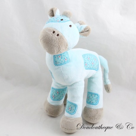Giraffe Plüsch TAPE A L'OEIL blaue Blumenstoffe Giraffe Plüsch TAPE A L'OEIL blaue Blumenstoffe