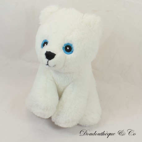 ZEEMAN Bear Plush White Blue Eyes 20 cm