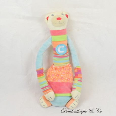 Plüsch Affe COROLLA Long Arms Multicolor Floral Striped 31 cm Plüsch Affe COROLLA Long Arms Multicolor Floral Striped 31 cm