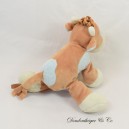 Peluche cheval TOODO âne marron crinière coquard 16 cm