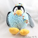 Sciarpa pinguino in peluche MAXITA blu e cappello in lana 43 cm