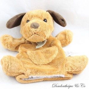 Cuddly toy dog puppet HISTOIRE D'OURS HO1225 brown pocket 22 cm