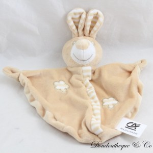 Flat rabbit cuddly toy CREDIT AGRICOLE beige flowers