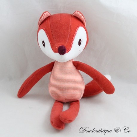 Plush fox LILLIPUTIENS pencil case little doctor Alice orange striped 24 cm