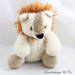 Peluche lion CMP beige marron assis 20 cm