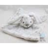 Peluche piatto con coniglio, BABY NAT', Marshmallow, Grigio, Bianco, Panna, BN0222, 25 cm