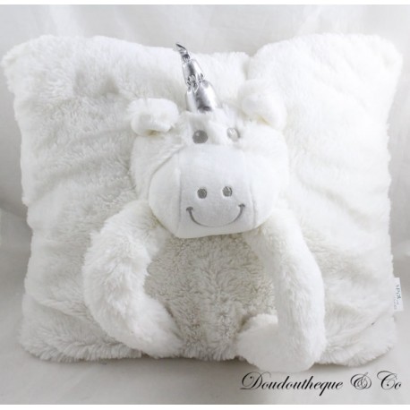 Plush unicorn cushion ATMOSPHERA white square