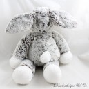 Soft white mottled grey MONOPRIX rabbit plush 41 cm