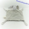 Flat rabbit cuddly toy BABY NAT' grey with round embroidery and circles 4 knots 25 cm