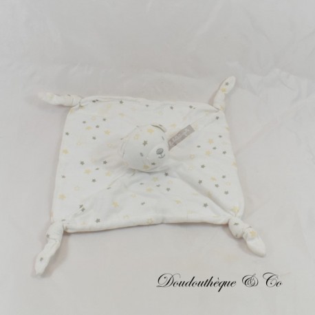 Flaches Kuscheltier Bär LULU KASTAGNETTE weiß grau Stern 4 Knoten 23 cm Flaches Kuscheltier Bär LULU KASTAGNETTE weiß grau Stern 4 Knoten 23 cm