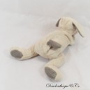Peluche chien JOURS HEUREUX gris blanc allongé 22 cm